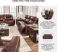 Mighty Moves Transitional Leather Match Power Reclining Sofa with Adjustable Headrest and USB Charging Port, Dark Brown