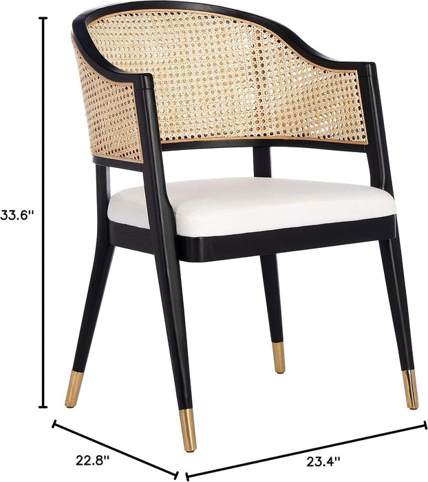 Couture Home Collection Rogue Black/Natural Rattan Living Room Dining Accent Chair (Fully Assembled) SFV4106A