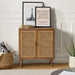 Emily 31'' Tall 2 - Rattan Door Accent Cabinet with Solid Wood Legs