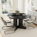 Expandable Charcoal Circular Dining Table 43in 59in