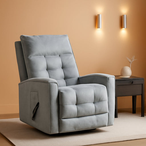 Swivel Rocker Recliner Chair, Rocking Chair, Small Swivel Recliner for Small Spaces, Living Room, Rv(Dark Grey)