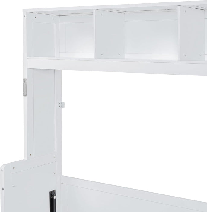 Queen Murphy Wall Bed With Integrated ClosetDrawers