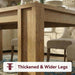 71" Long Dining Table for 6-8, Farmhouse Rectangular Wood Kitchen Table with Wide H-Legs & Thick Top, Sturdy Wood Strip Frame, Dining Room Table for Dinner, Apartment, Kitchen, Natural