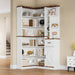 74'' Tall Corner Bookshelf - 6-Tier Book Shelf with Drawer and Cabinets, L-Shaped Bookcase Open Storage Shelves Modern Display Shelf for Home, Office