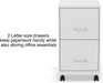 2-Drawer Vertical Mobile File Cabinet, Letter Size, Pearl White, 18-Inch-D (19634)