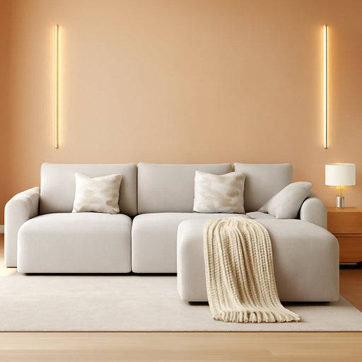 120 Inches Greige UltraPremium Oversized Sectional Sofa