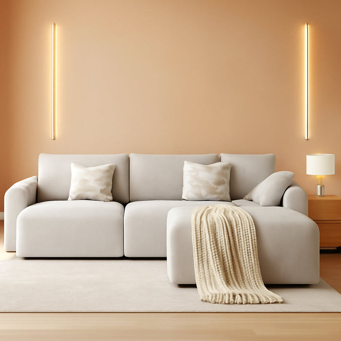 120 Inches Greige UltraPremium Oversized Sectional Sofa
