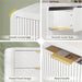 Fluted 9 Drawers Dresser, 63'' Wide Modern Chest of Drawers with round Edge & Metal Handle, Wood Drawer Organizer for Bedroom, Living Room, White
