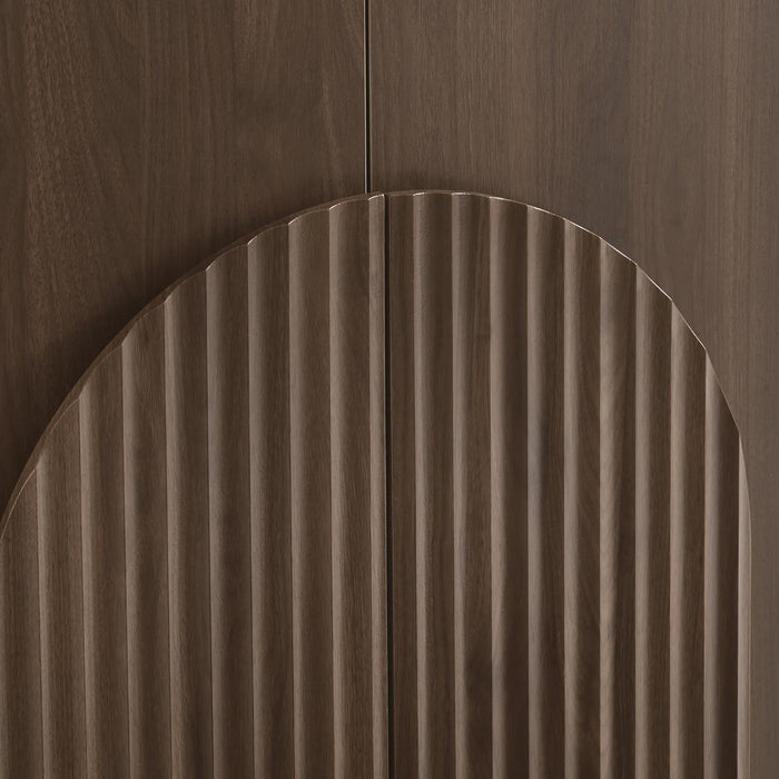 Sideboard Buffet Cabinet with Storage, Small Storage Cabinet with Doors and Shelves for Living Room Accent, Bar, Kitchen, Set of 2, Walnut