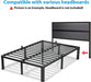 18 Inch Full Bed Frame with round Corners No Box Spring Needed