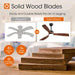 2 Pack 52 Inch Ceiling Fans with Lights, Black Ceiling Fan with Light and Remote Control, Reversible, 3 Wood Blades, 6 Speeds, 3CCT Dimmable, Noiseless, Wood Ceiling Fan for Indoor/Outdoor Use