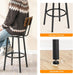 Bar Stools, Bar Stools Set of 3 with PU Upholstered, Bar Chairs with Footrest and Back, 26" Barstools for Kitchen Sland, Dining Room, Easy to Assemble, Rustic Brown and Black BF31BYP301G2