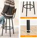 Bar Stools, Bar Stools Set of 2 with PU Upholstered, Bar Chairs with Footrest and Back, 26" Bar Stools for Kitchen Island, Dining Room, Easy to Assemble, Rustic Brown and Black BF31BY01G1
