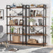 5 Tier Bookshelf, Industrial Etagere Bookcase with Heavy-Duty Metal Frame, Rustic Tall Book Shelf Unit for Living Room, Study, Home Office (1, Rustic)