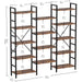 Bookcases and Bookshelves Triple Wide 5 Tiers Industrial Bookshelf, Large Etagere Bookshelf Open Display Shelves with Metal Frame for Living Room Bedroom Home Office