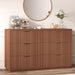 6 Drawer Dresser for Bedroom, 47.3" Wide Modern Chest of Drawers Dresser TV Stand, Wood Drawer Organizer for Living Room, Hallway