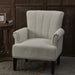 Modern Accent Living Room Chairs, Comfy Polyester Upholstered Club Chair with Rivet Tufted Scroll Arm, Tufted Arm Chair for Living Room, Reading Room, Bedroom,Cream+Polyester