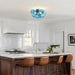 Flush Mount Chandelier Brilliant Blue Glass Globes