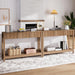47" Console Table with Drawers, Fluted Narrow Entryway Table with Open Shelf, Farmhouse Sofa Table behind Couch for Hallway, Living Room, Brown