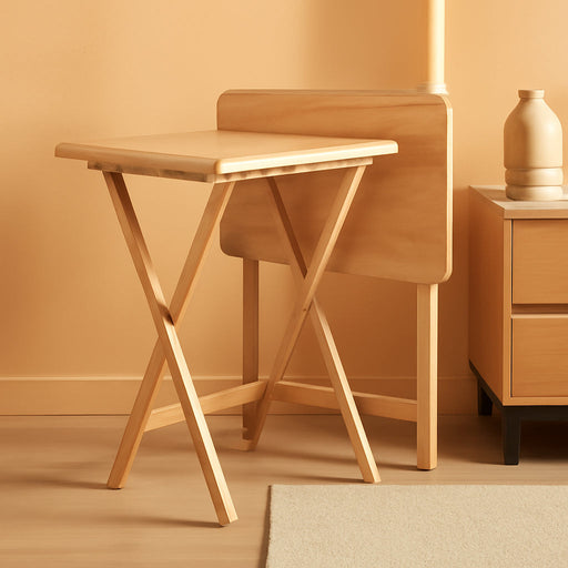 Alex 2-Pc Set TV Table, Natural, 19.06 X 14.57 X 25.98"