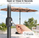 15Ft Patio Umbrella with Base Included, Extra Large Shade Area, Double Sided Rectangle with Crank Handle for Poolside, Garden, Yard, Beige
