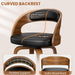 Bar Stools Set of 2, 26" Bentwood Counter Height Barstools, Black | Swivel, Mid-Century Modern, Faux Leather, Ergonomic Backrest, Padded Seat, Bentwood Legs, Footrest, for Kitchen Island, Bar
