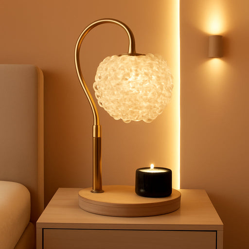 Luxury Candle Warmer Lamp with Crystal Gemstone Shade & Color-Changing Premium Base - Adjustable LED Wax Melt Warmer for Home Decor