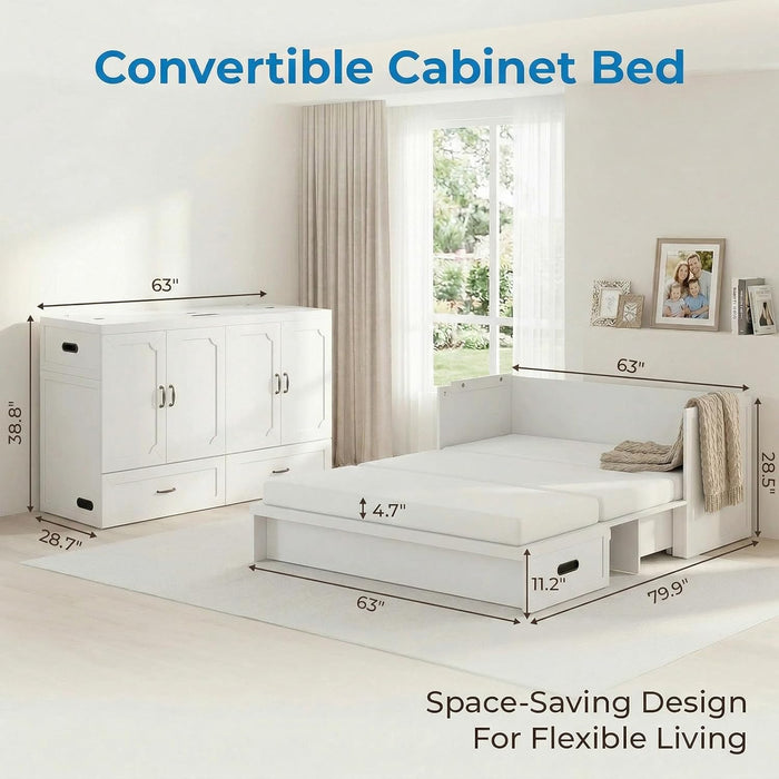 Queen MurphyStyle Cabinetry Bed USB Charging Station