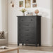 5 Dresser for Bedroom, 41.3 in Tall Vertical Drawer Dresser with Large Storage, Freestanding Wooden Closet Chest for Bedroom, Living Room, Black