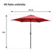 9Ft Patio Umbrella Outdoor Portable Table Market Umbrella with Push Button Tilt/Crank Waterproof Uv-Proof, Burgundy