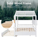 White Full Size PlayhousePlatform Bed With WindowAndFence