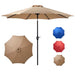 9-FT Outdoor Patio Umbrella with Push Button Tilt and Crank, Patio Table Market Umbrella with 8 Sturdy Ribs UV Protection Waterproof for Garden, Deck, Backyard, Pool, Khaki