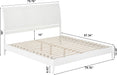 , Valencia King Solid Wood Low Profile Sleigh Platform Bed, White