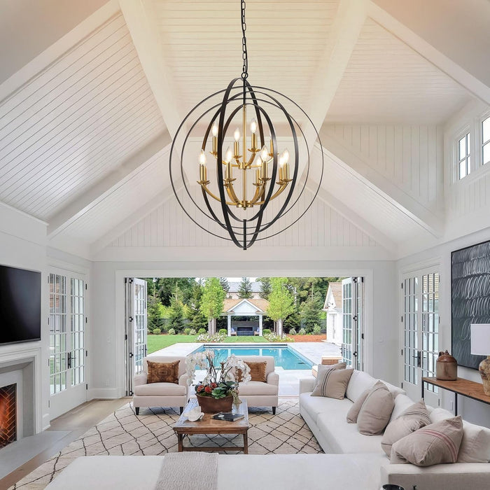 Black And Gold Chandelier Farmhouse Pendant Lighting