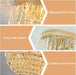 Modern 3-Lights Crystal Chandelier French Gold,11.8" Semi Flush Mount Crystal Ceiling Light LED round Chandelier Light E12 Base for Bedroom Living Room