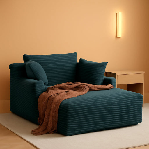 Sumptuously Oversized Dark Grey Chaise Lounge Chair