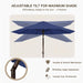 10FT Outdoor Patio Umbrella, round Market Table Umbrella with Push‑Button Tilt and Crank Lift, 8 Sturdy Metal Ribs, UV50+ Protection Canopy for Backyard, Lawn, Deck, Poolside, Garden (Navy Blue)