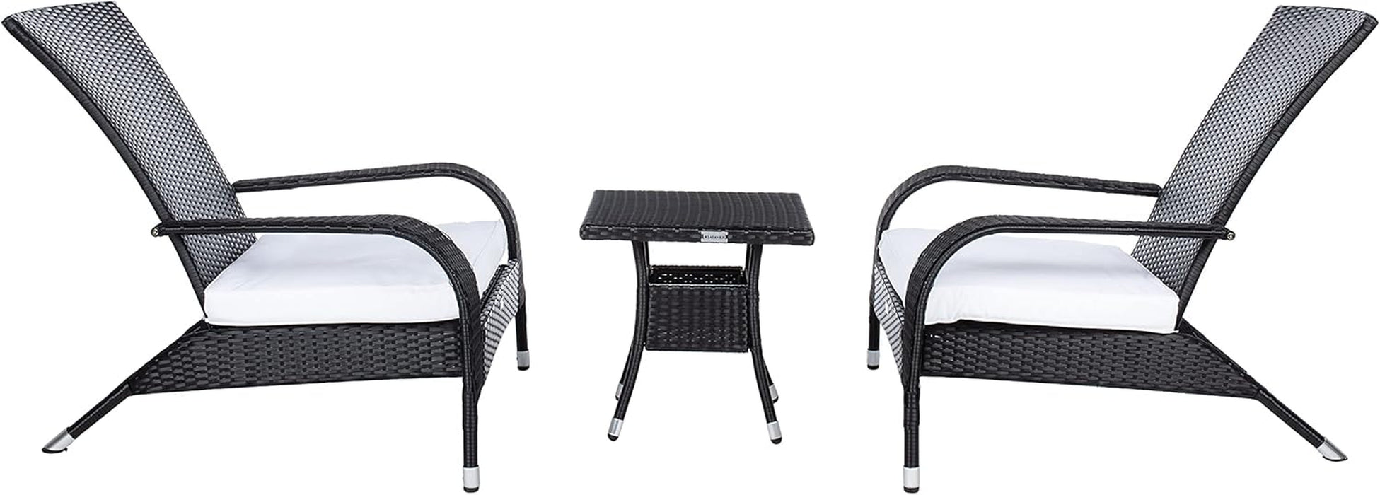Outdoor Collection Edna Black/White Cushion 3-Piece Lounge Set PAT7719A