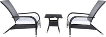 Outdoor Collection Edna Black/White Cushion 3-Piece Lounge Set PAT7719A