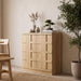 Sideboard Buffet Cabinet with Storage, 31.3”W,Light Oak