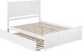 , Madison Queen Platform Bed with Matching Footboard & Twin XL Trundle, White