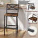 Bar Stools, Set of 2 Bar Chairs with Backrest and Footrest, 26" Tall Counter Bar Stools, Kitchen Breakfast Bar Chairs, Easy Assembly, for Dining Room, Rustic Brown BAHR0901N1