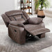 Manual Recliner Chair, Faux Leather Single Reclining Sofa Chair with Overstuffed Armrest and Headrest, for Living Room, Bedroom Furniture, Meeting Room, Grey