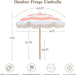 Upgraded Boho Fringe Umbrella, 6.5Ft Canvas Umbrella