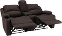65" Wall Hugger Reclining RV | RV Theater Seats | Double Recliner RV Sofa & Console | RV Couch | Wall Hugger Recliner | RV Theater Seating | RV Furniture | (Manual, Chocolate)