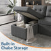 Sectional Sofa with Storage and Soft Seat ,Reversible Pull Out Couch for Living Room,Gray