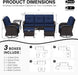 Wicker Patio Furniture Set, 6 Piece Outdoor Furniture Set with Thickened Cushions, High Back, Deep Seating, Wide Armrest, Outdoor Swivel Rocker Chairs for Porch, Deck