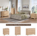 Dresser for Bedroom with 6 Drawers, 48" Tall Modern Chest of Drawers with Unique Thickened Foot, Rounded Corner Design, Wooden Dresser Organizer for Bedroom, Living Room, Hallway, Natural Oak