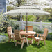 11Ft 3 Tiers Market Umbrella, Outdoor Table Umbrella for for Patio, Deck, Backyard (Light Beige)