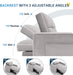 Grey Sleeper Sofa Bed Chair ThreeLevelAdjustableBackrest